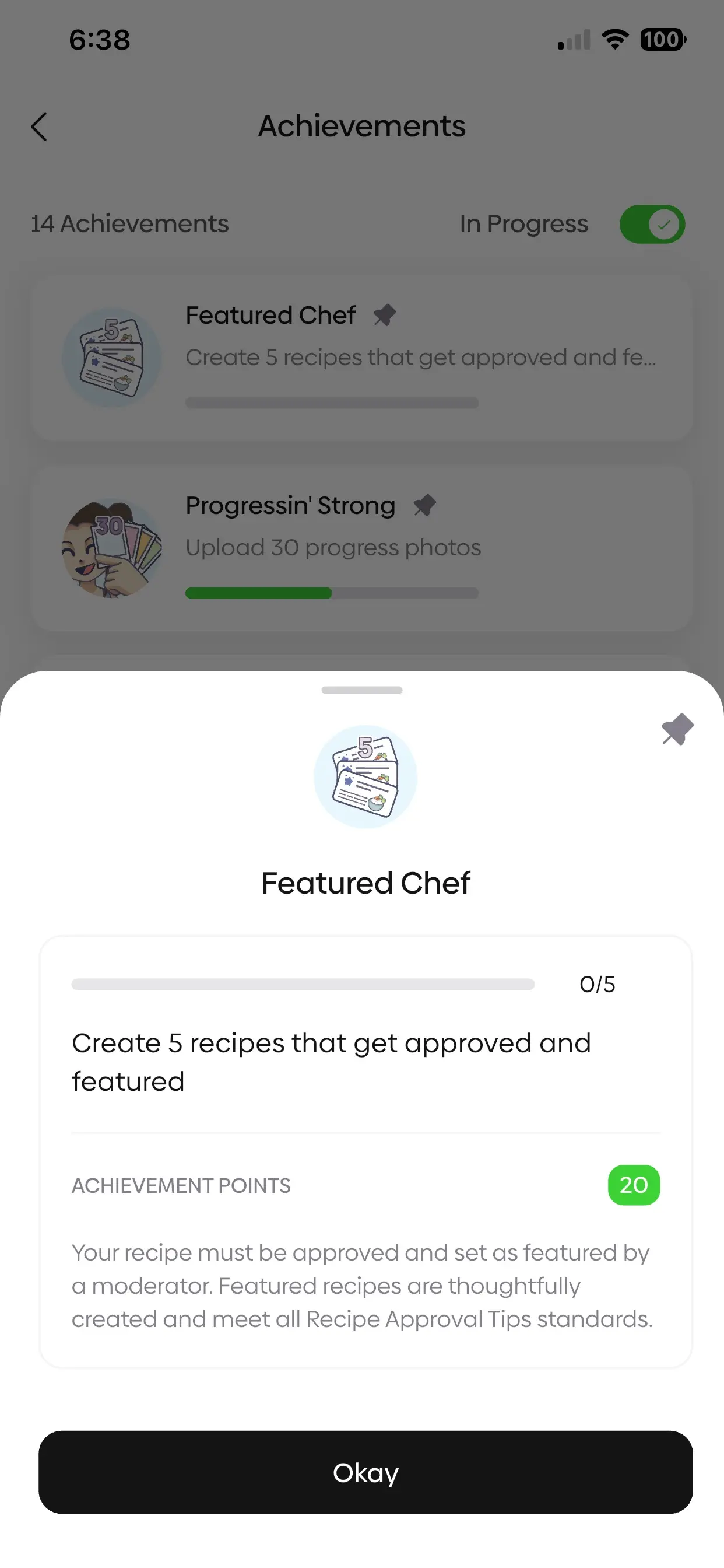 Featured chef achievement