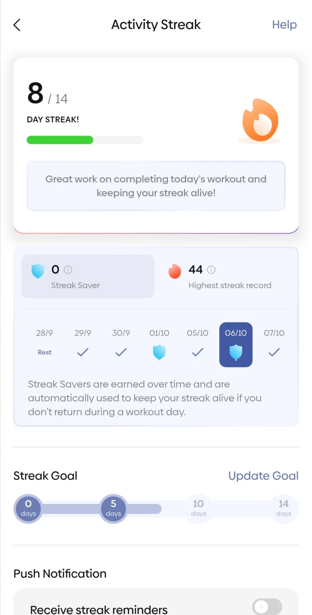 Streak Freeze used on a day I finished a workout