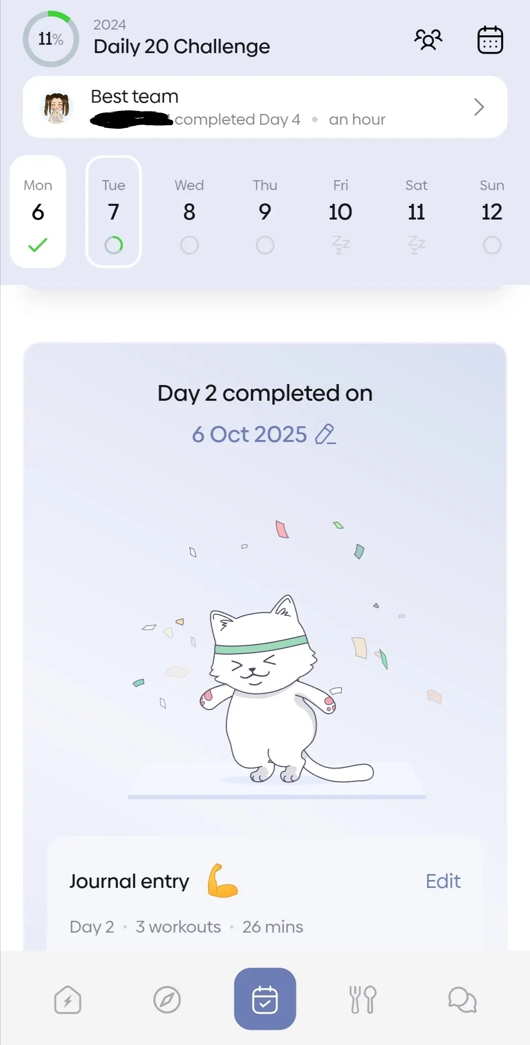 Streak Freeze used on a day I finished a workout