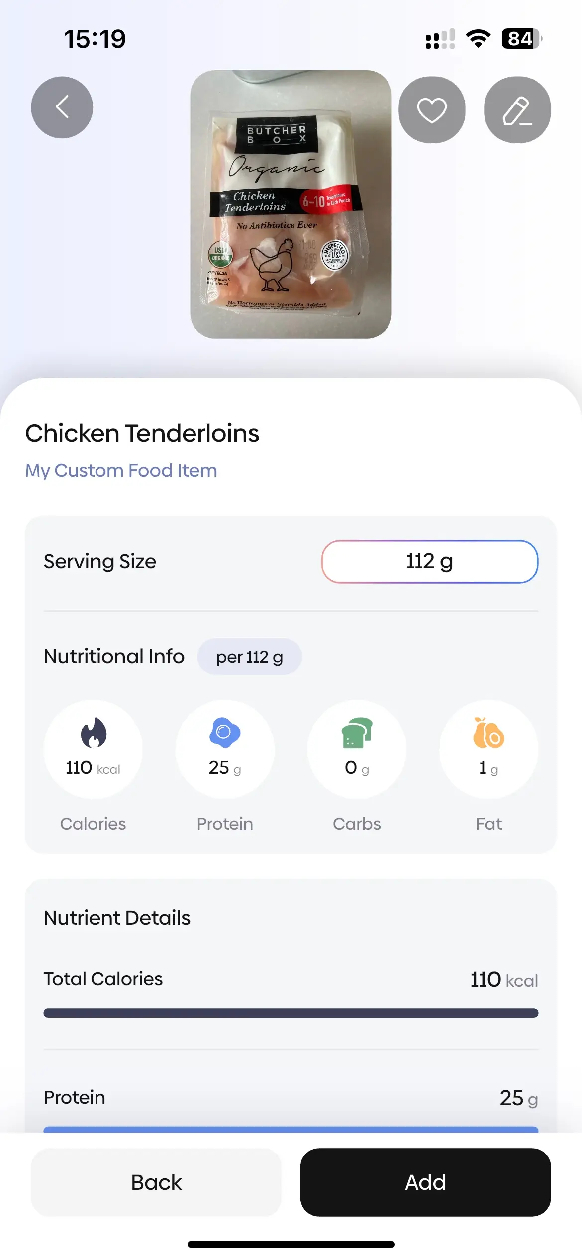 Macros not displaying correctly in Custom Meals