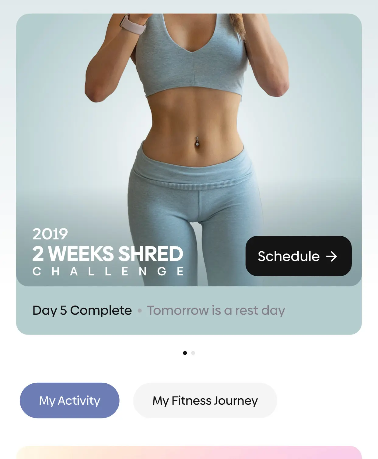 The banner and calendar do not coincide