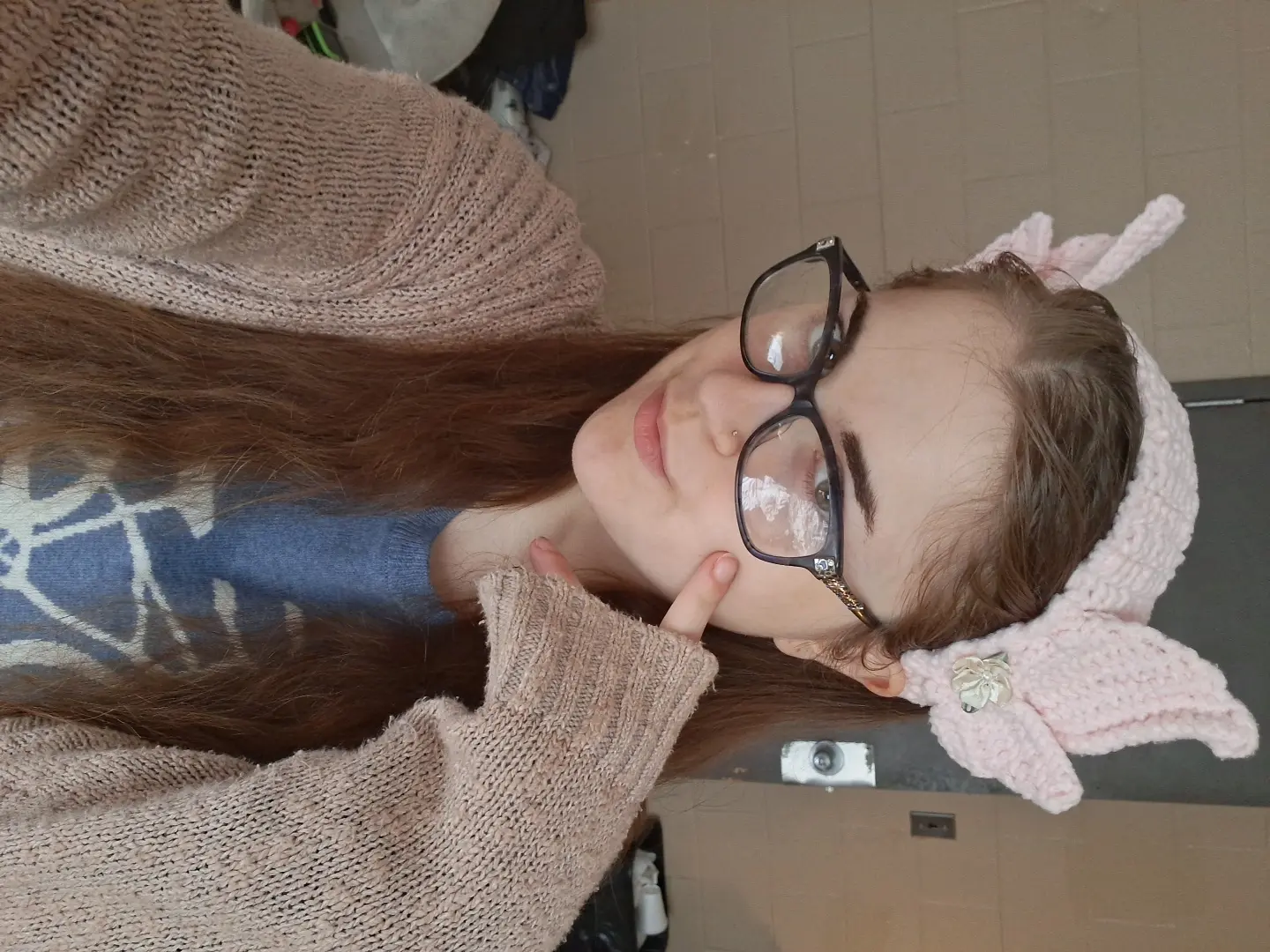 First crochet project with new yarn fairy headband