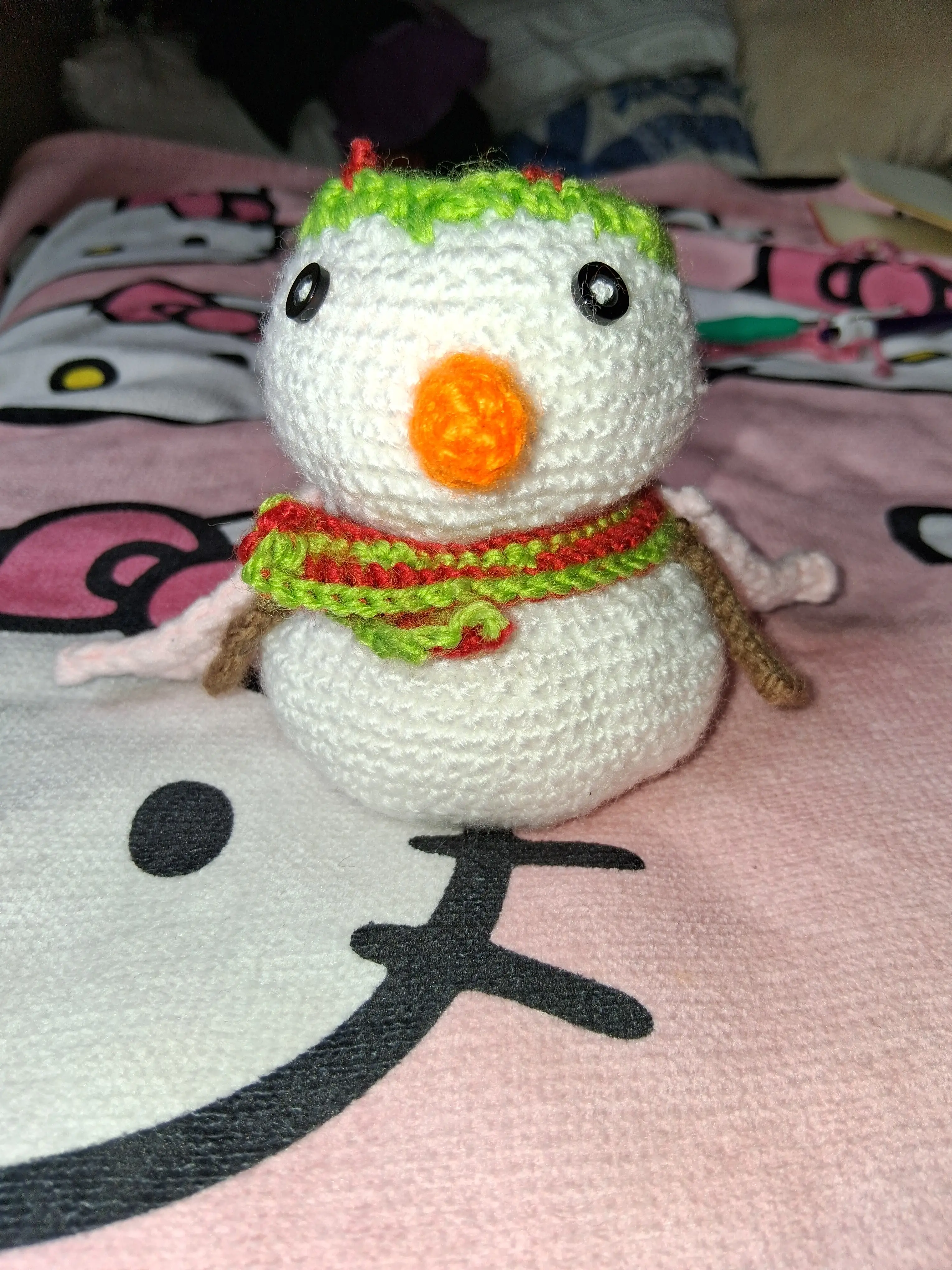 My take on a crocheted snowman fairy/angel