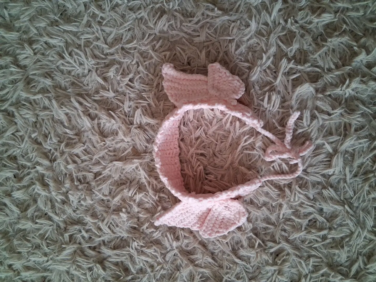 First crochet project with new yarn fairy headband