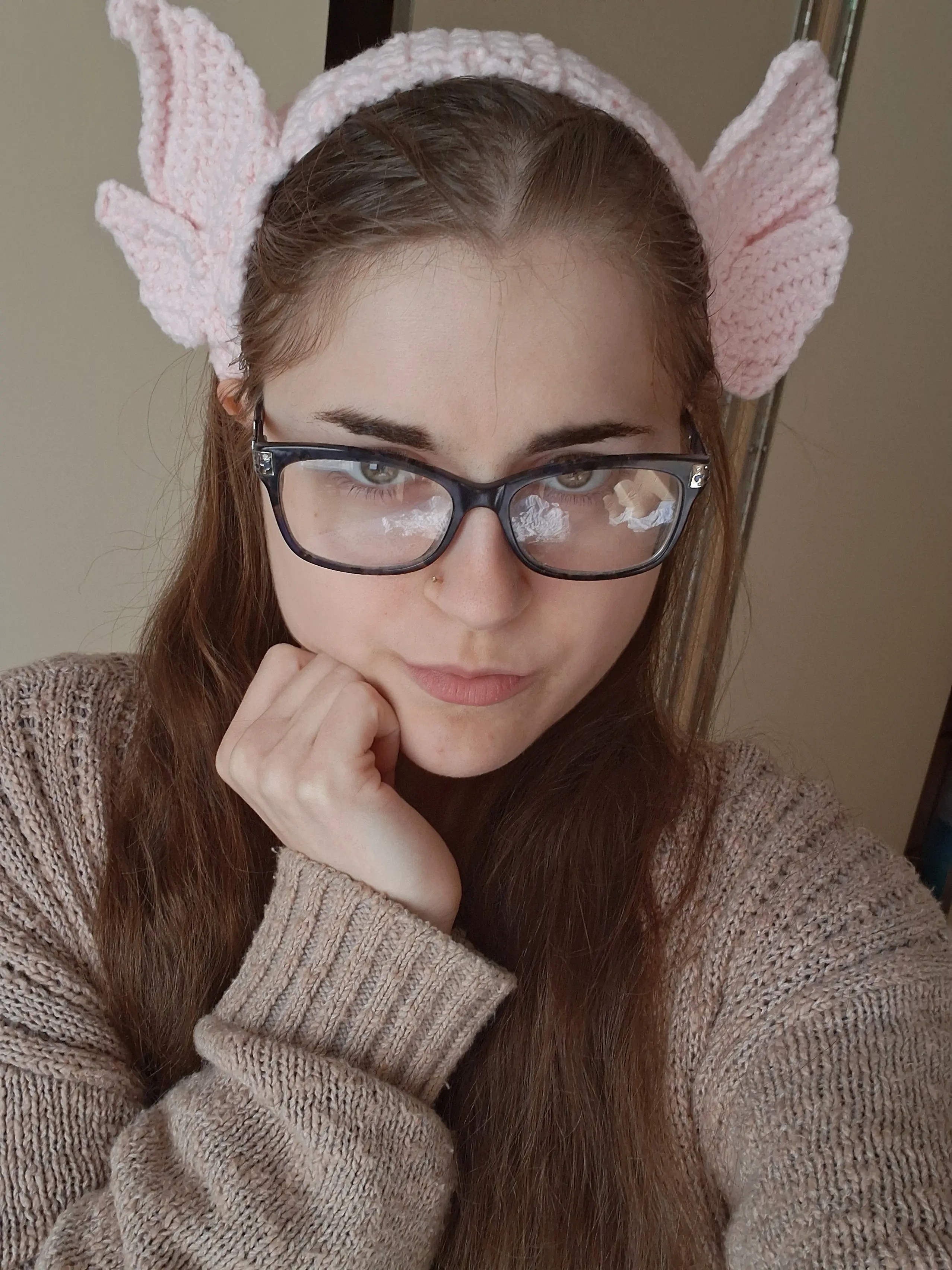 First crochet project with new yarn fairy headband