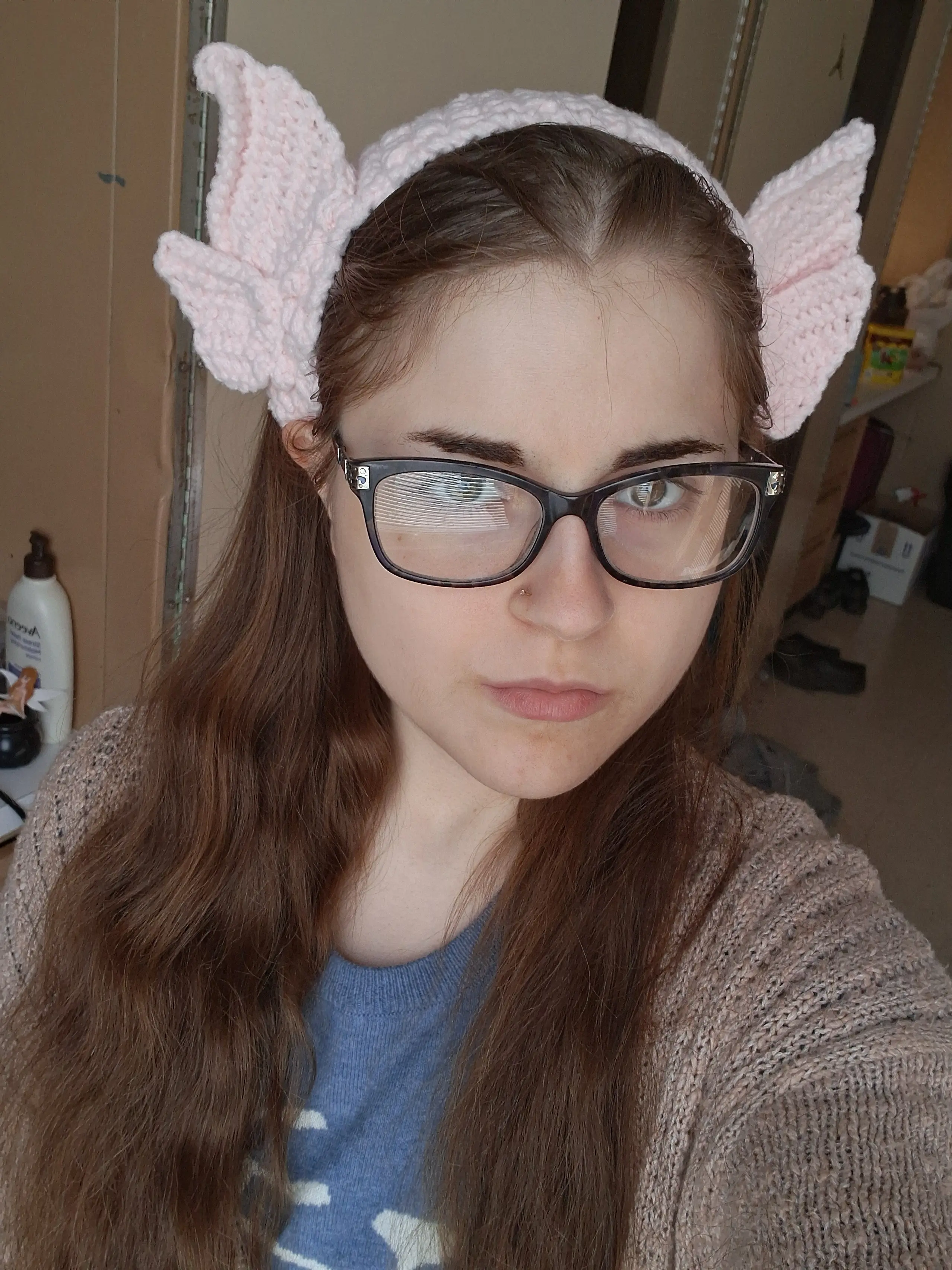 First crochet project with new yarn fairy headband