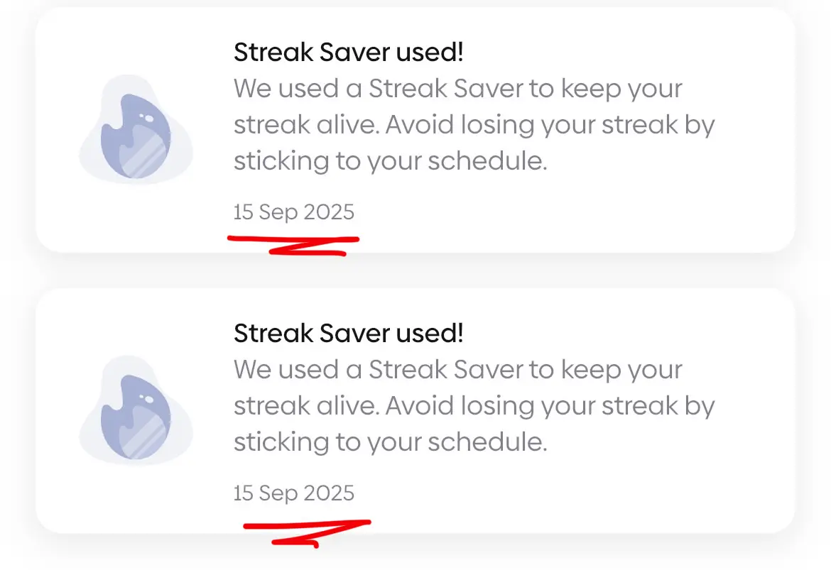 Unexpected Streak Reset After Using Streak Savers