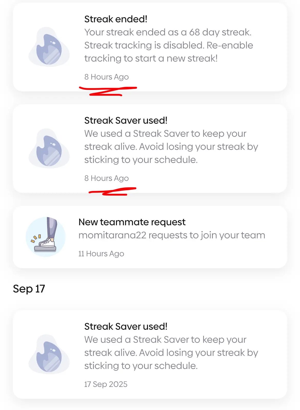 Unexpected Streak Reset After Using Streak Savers