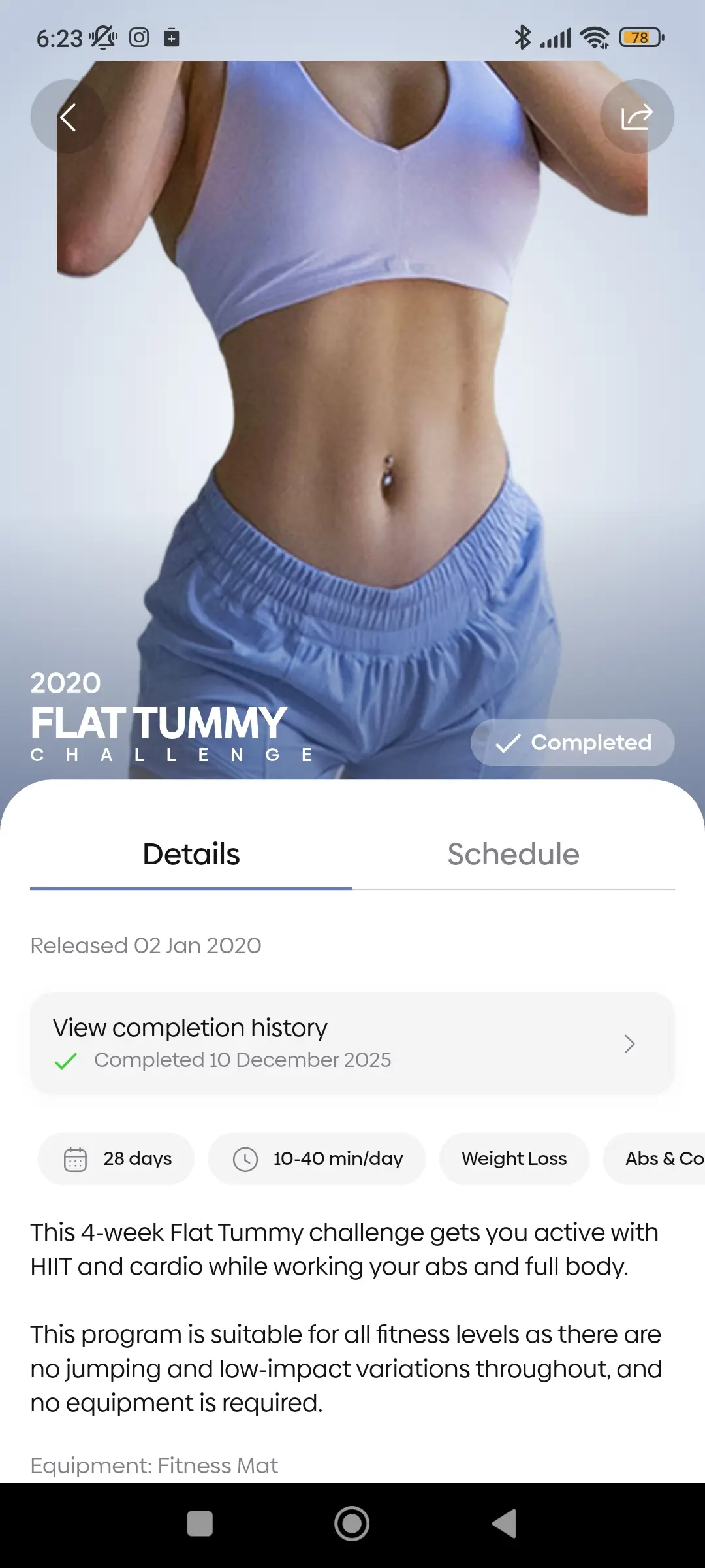 Not all completed programs show the ✅