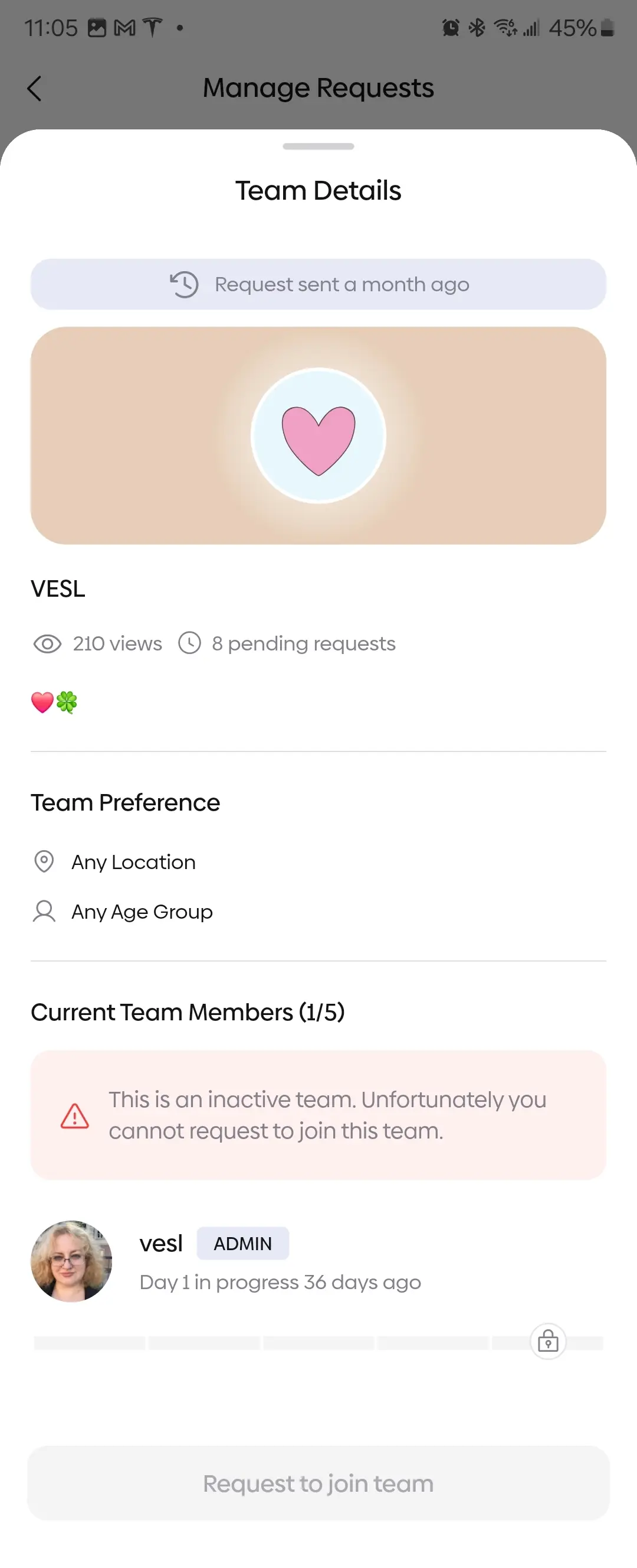 Unable to Cancel Old Team Requests