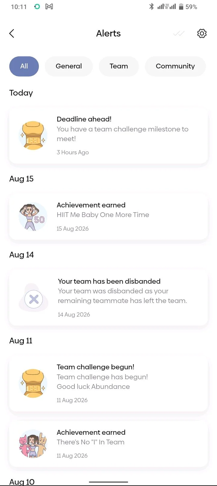 Why notification concerning a disbanded team?