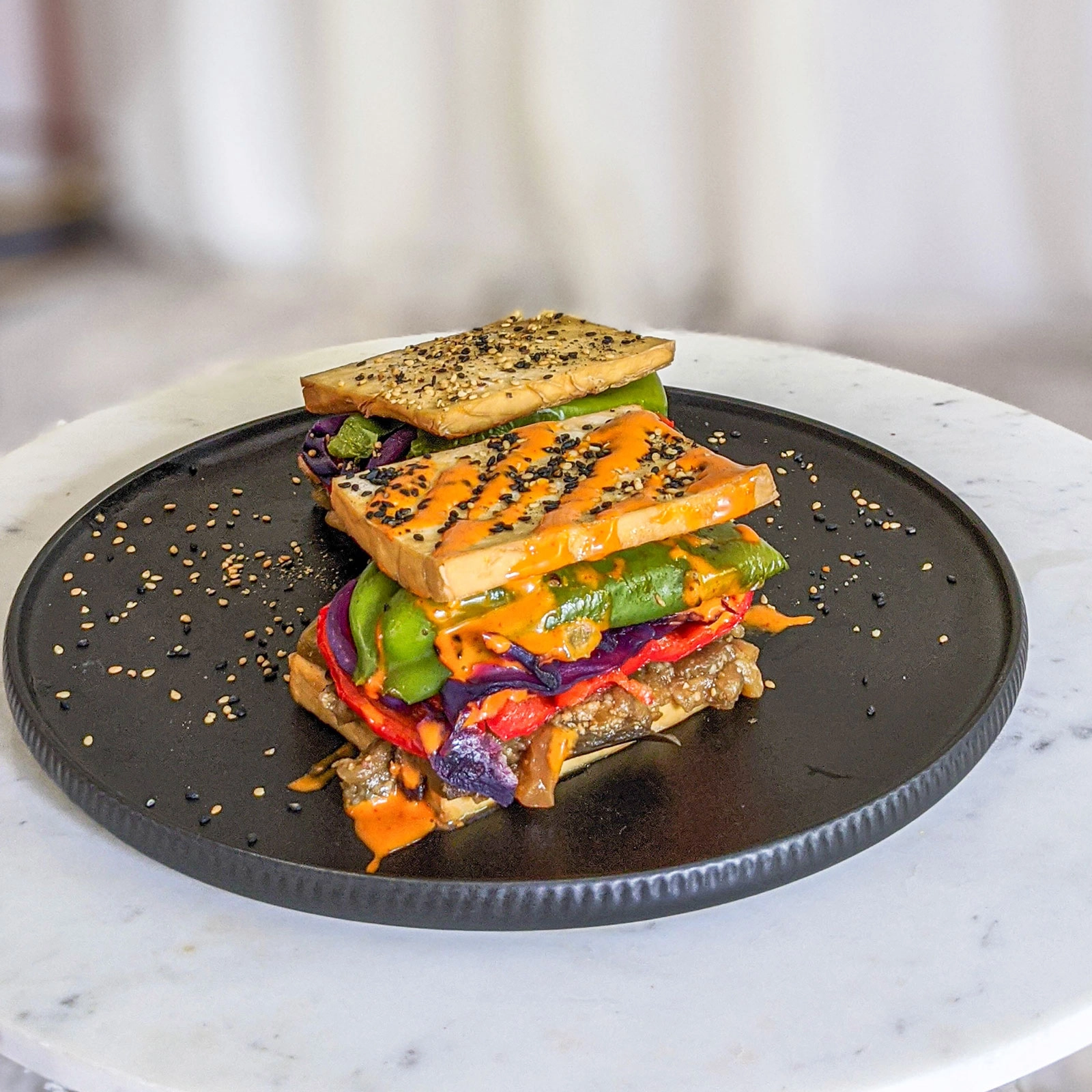Eggplant and Tofu Sandwich - Chloe Ting Recipes