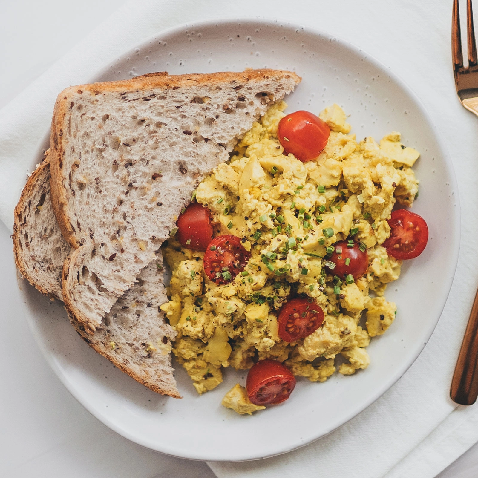 Tofu Scramble on Toast Chloe Ting Recipes