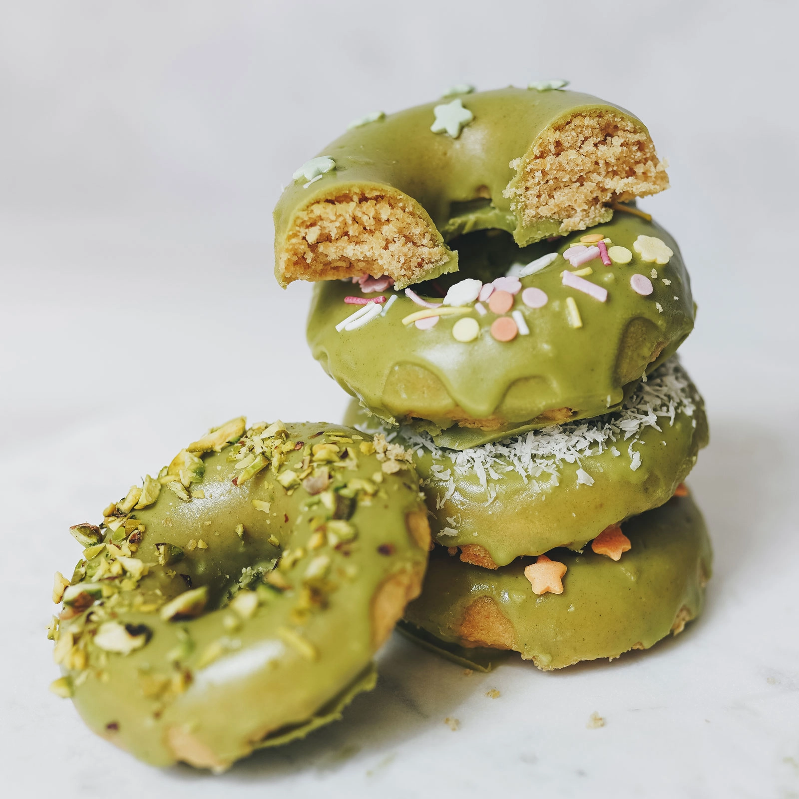 Baked Oat Donuts with Matcha Glaze - Chloe Ting Recipes