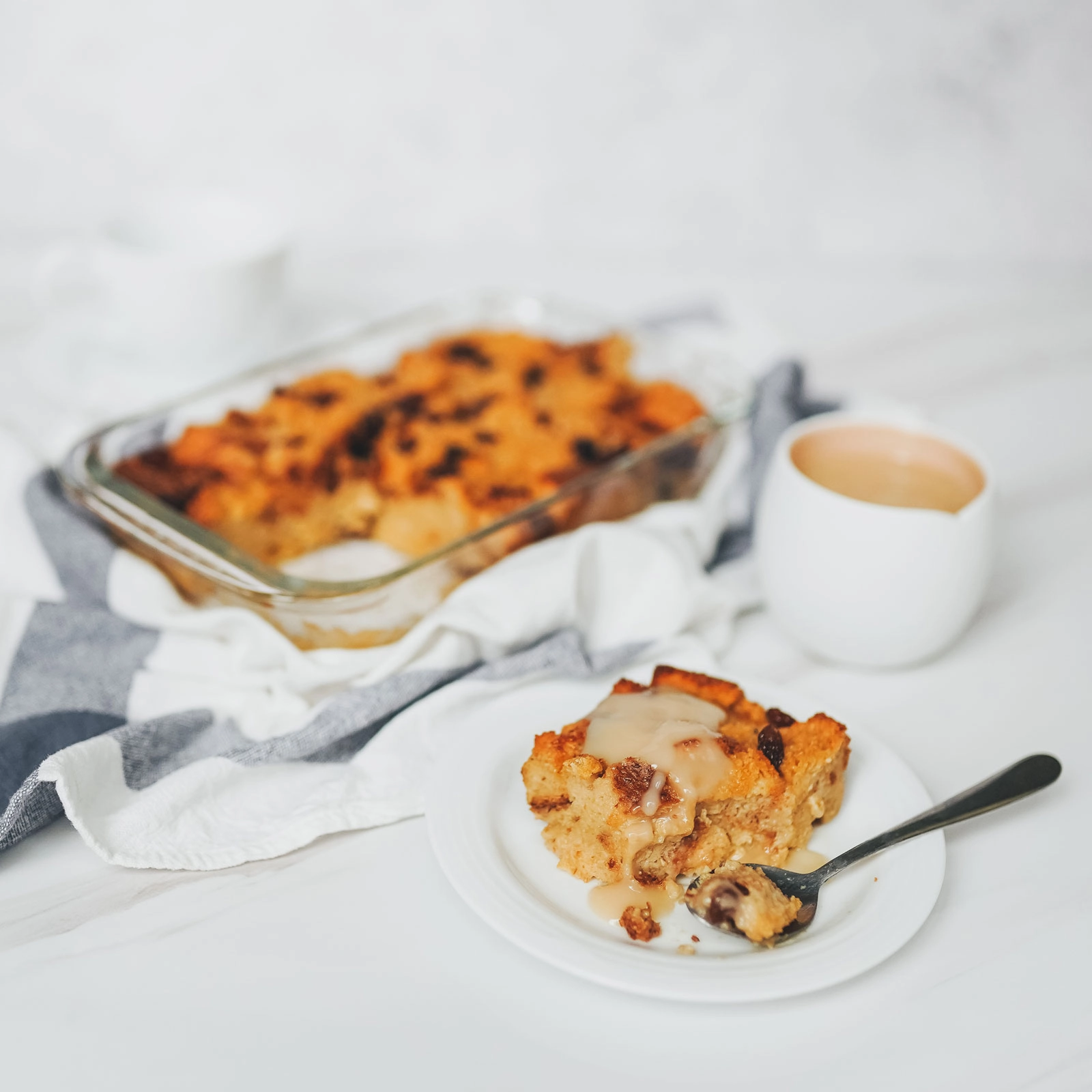 Bread Pudding with Vanilla Rum Sauce Chloe Ting Recipes