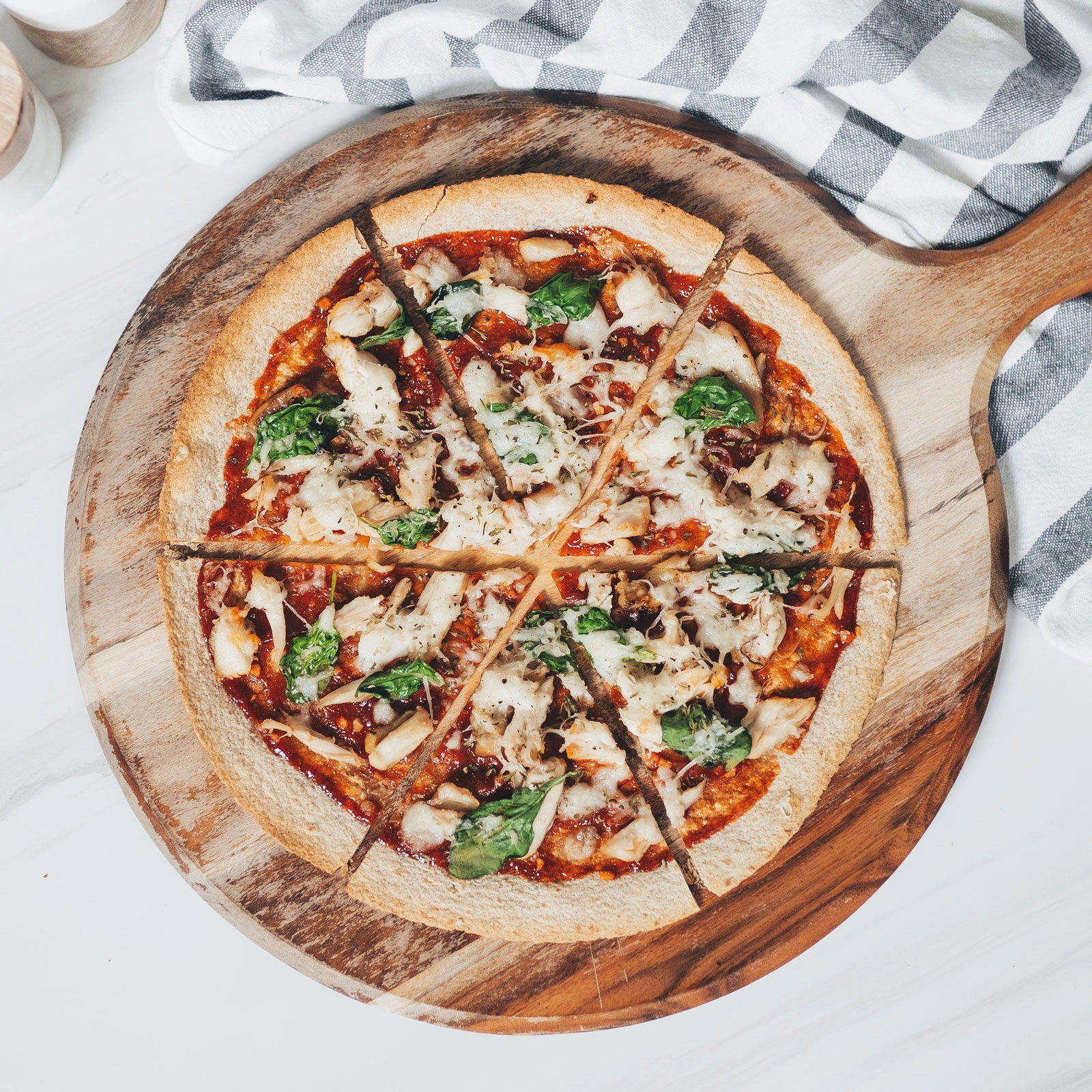 BBQ Chicken Tortilla Pizza - Chloe Ting Recipes