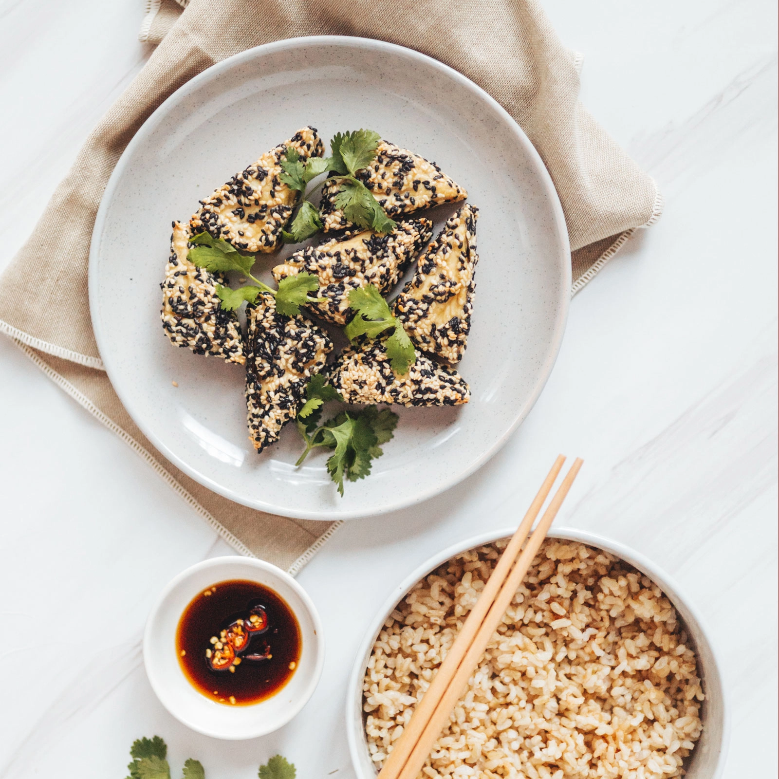 Crispy Sesame Tofu - Chloe Ting Recipes