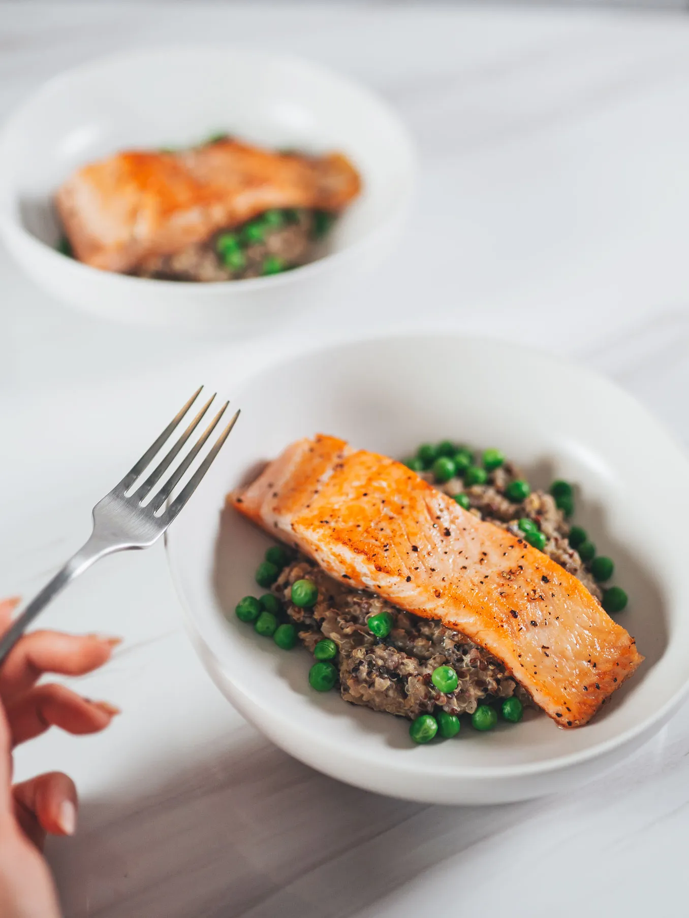 Pan Seared Salmon with Quinoa Risotto Chloe Ting Recipes