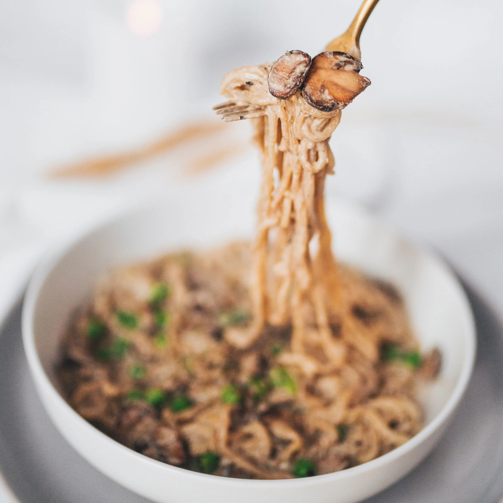 Creamy Mushroom Shirataki Spaghetti - Chloe Ting Recipes