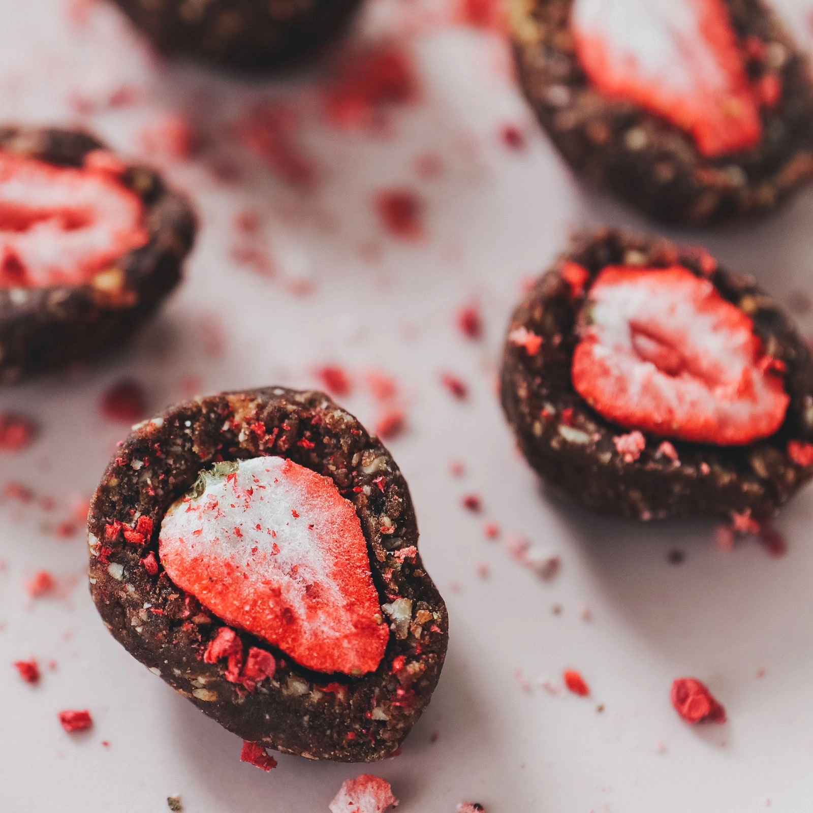 Strawberry Protein Bliss Balls - Chloe Ting Recipes