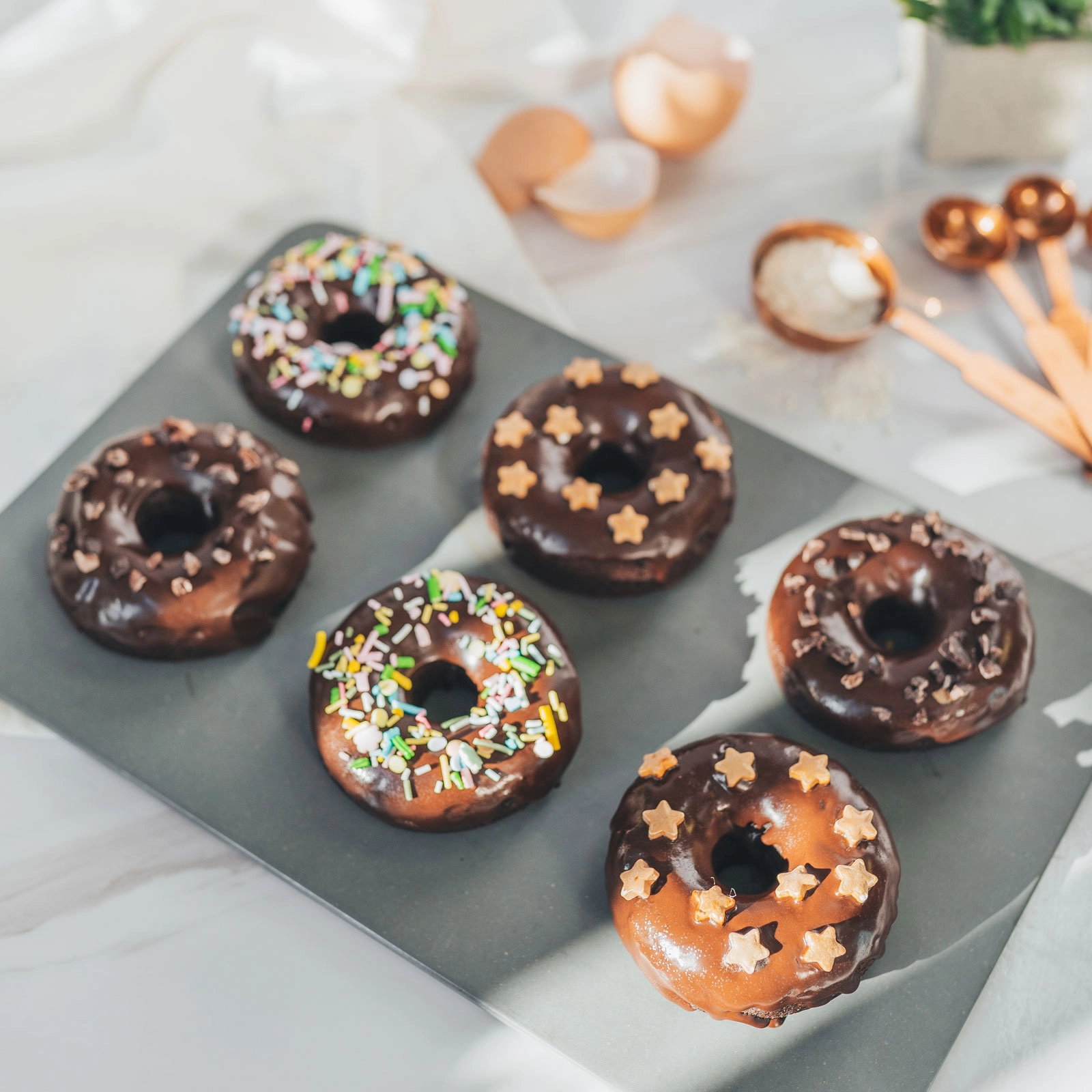 Baked Sweet Potato Chocolate Donuts - Chloe Ting Recipes