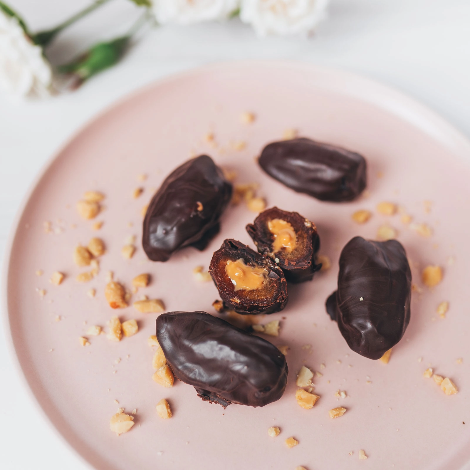 3 Ingredient Snickers Stuffed Dates - Chloe Ting Recipes