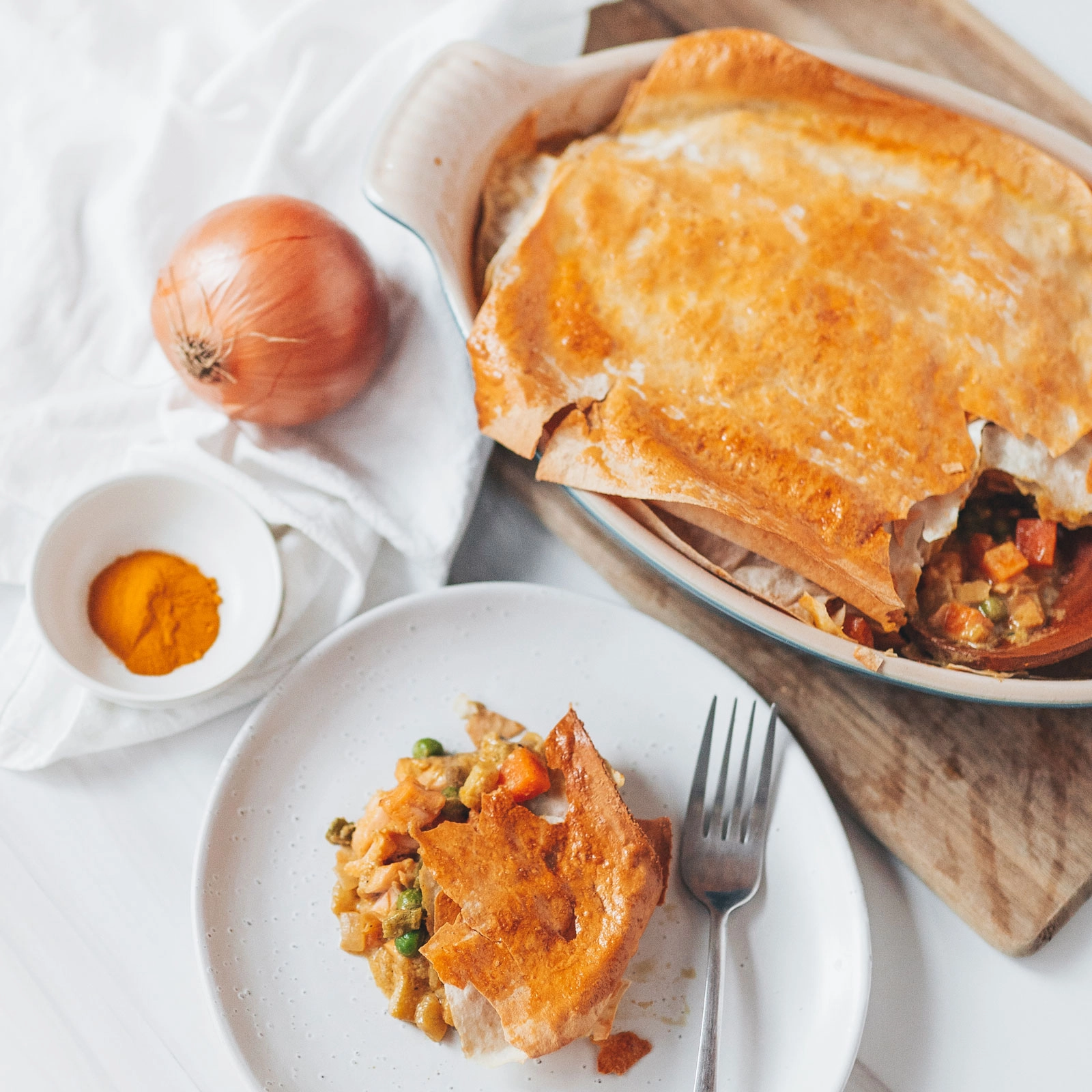 Curried Salmon Pot Pie - Chloe Ting Recipes