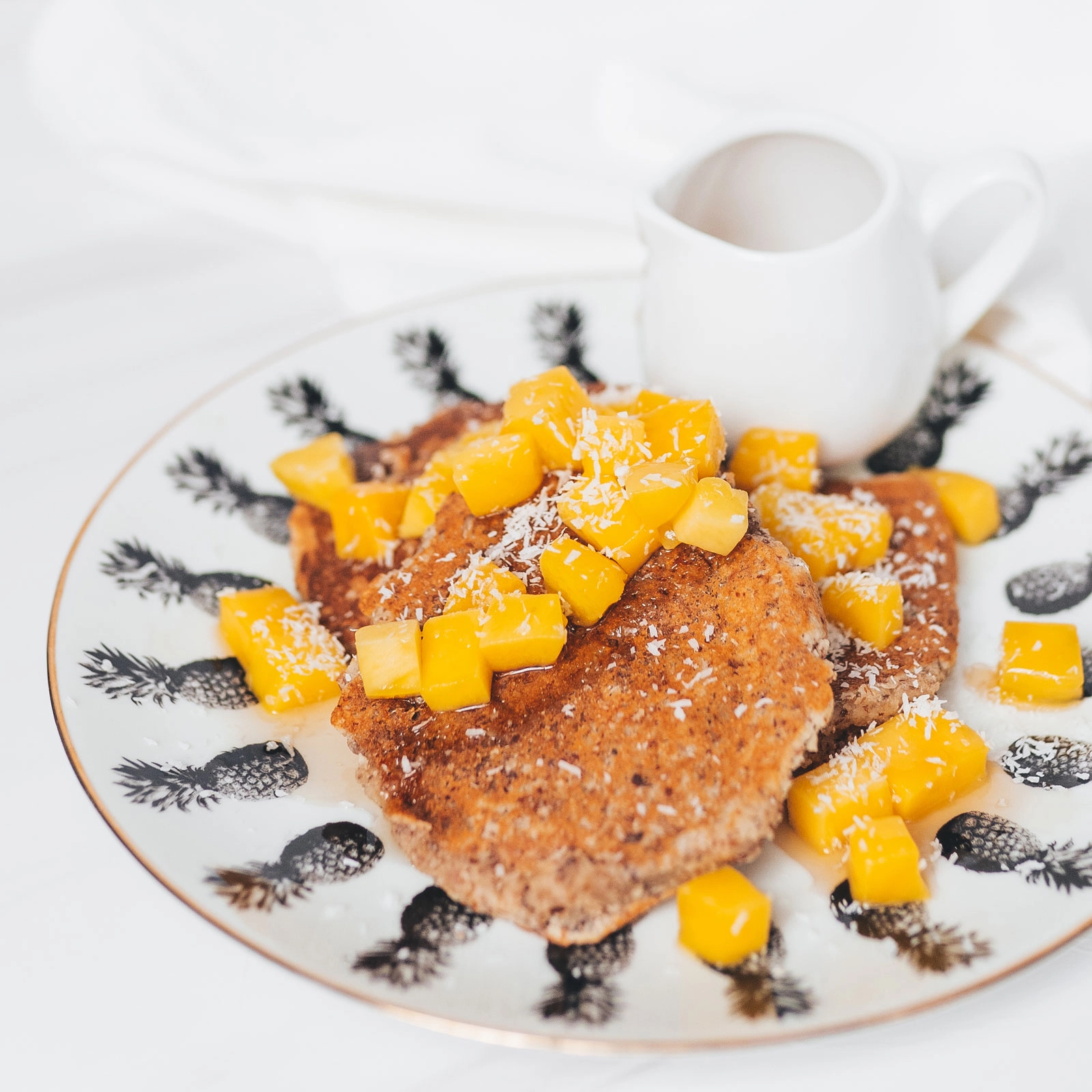 Tropical Mango Almond Pancakes - Chloe Ting Recipes