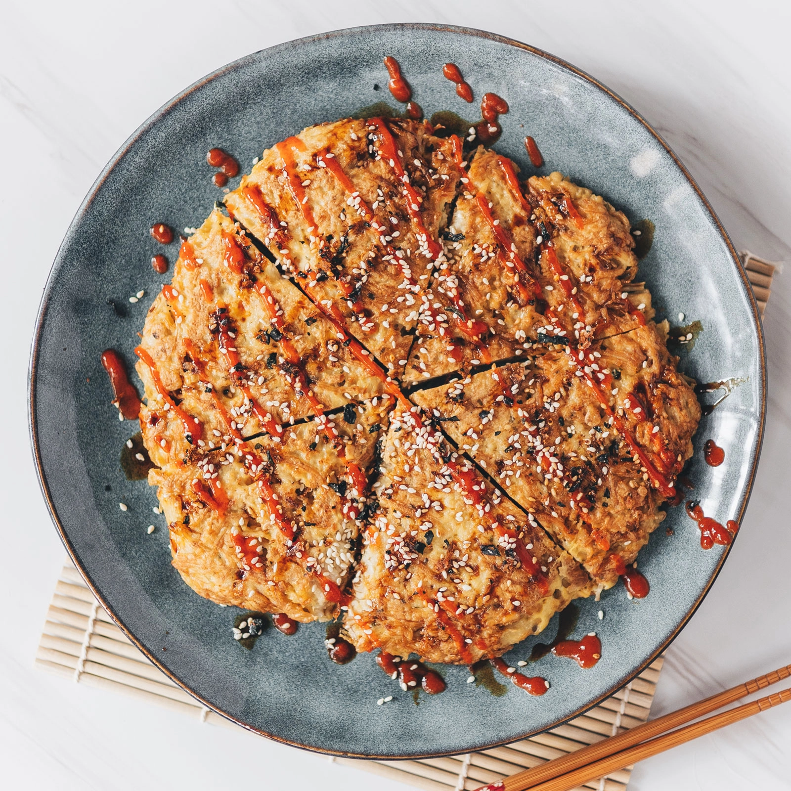 Enoki Mushroom Egg Pancake - Chloe Ting Recipes