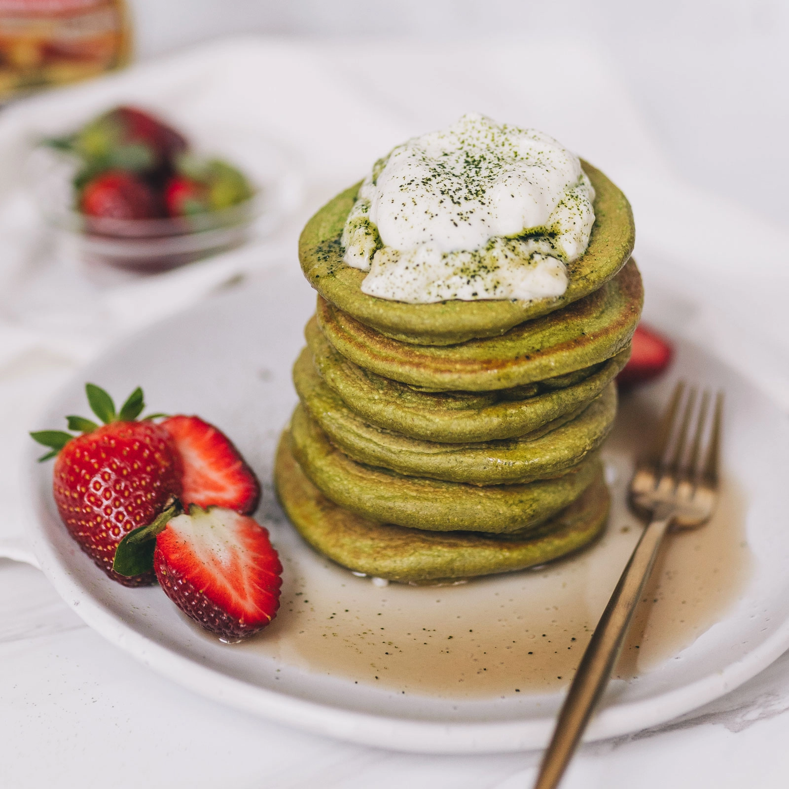 Matcha Protein Pancakes - Chloe Ting Recipes