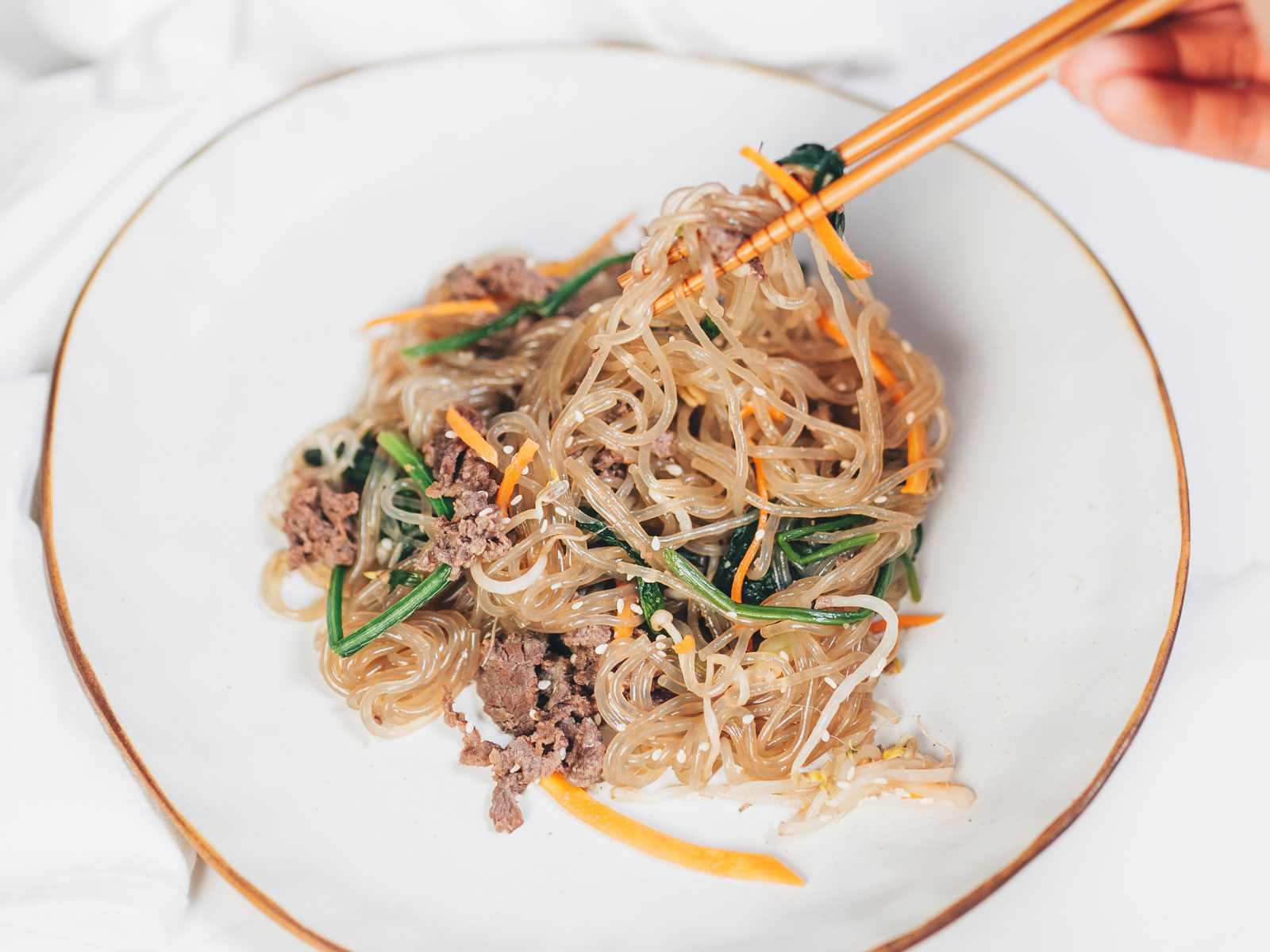 Bulgogi Japchae (Korean Glass Noodles) Chloe Ting Recipes