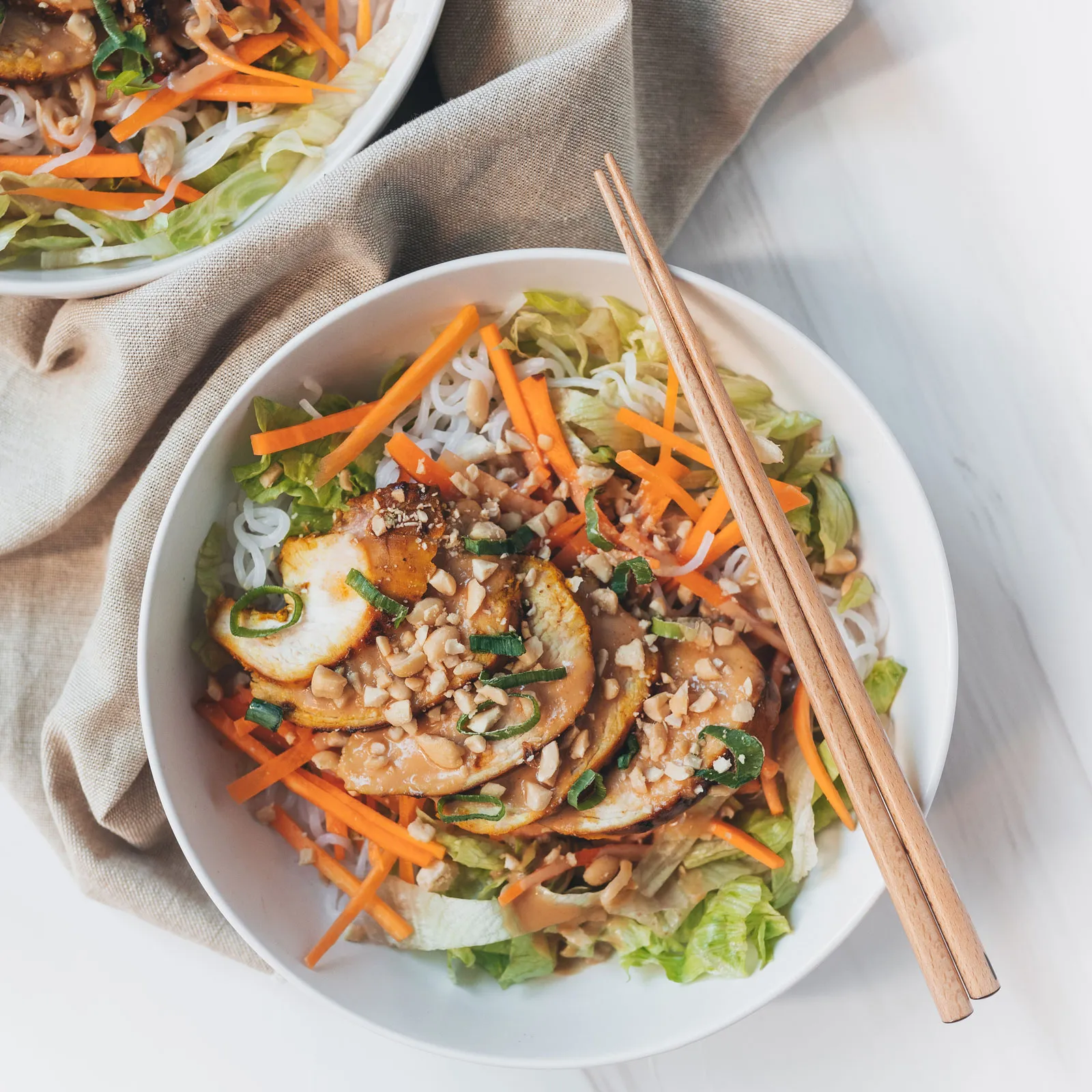 Low Carb Satay Chicken Noodle Salad Chloe Ting Recipes