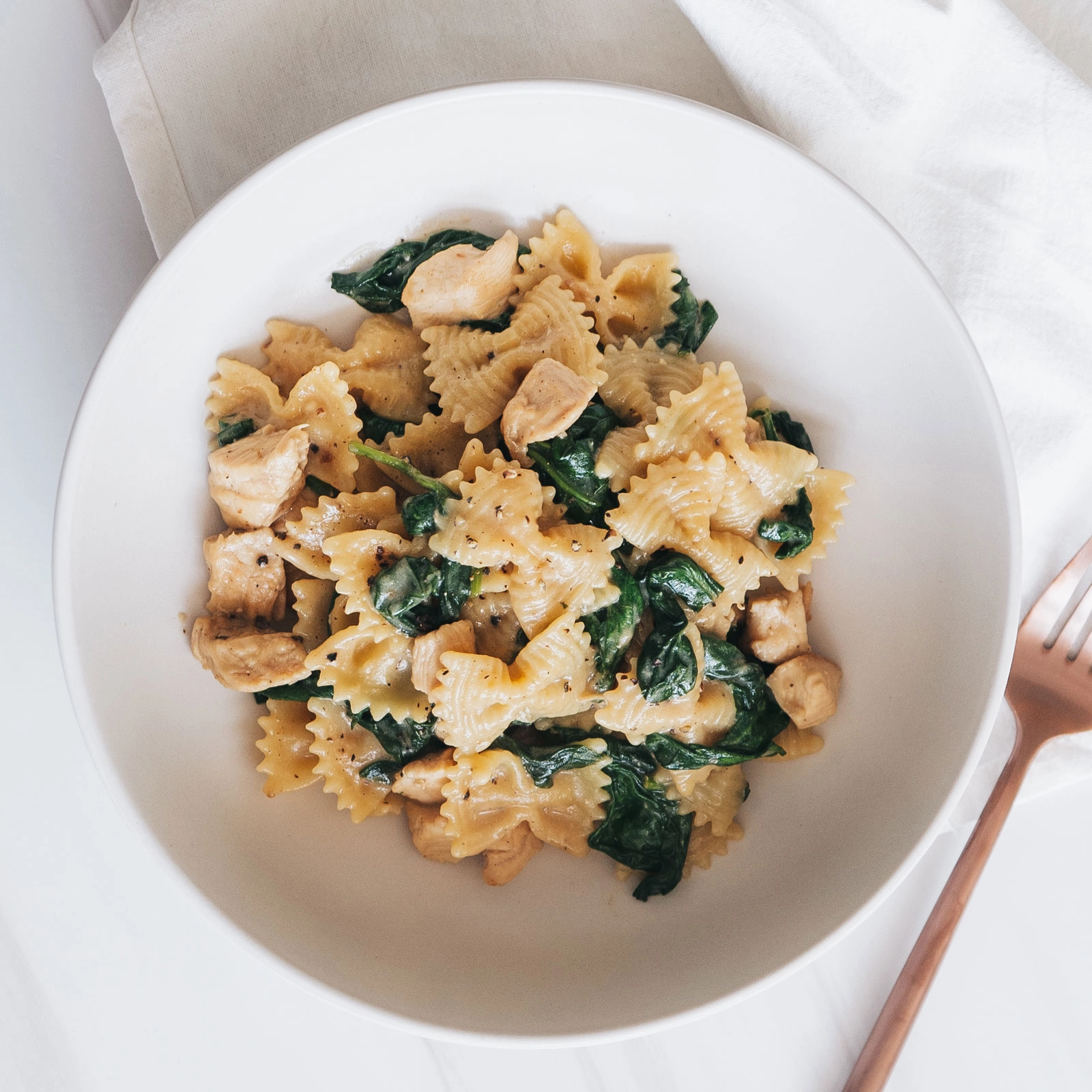 Spinach Chicken Farfalle Chloe Ting Recipes