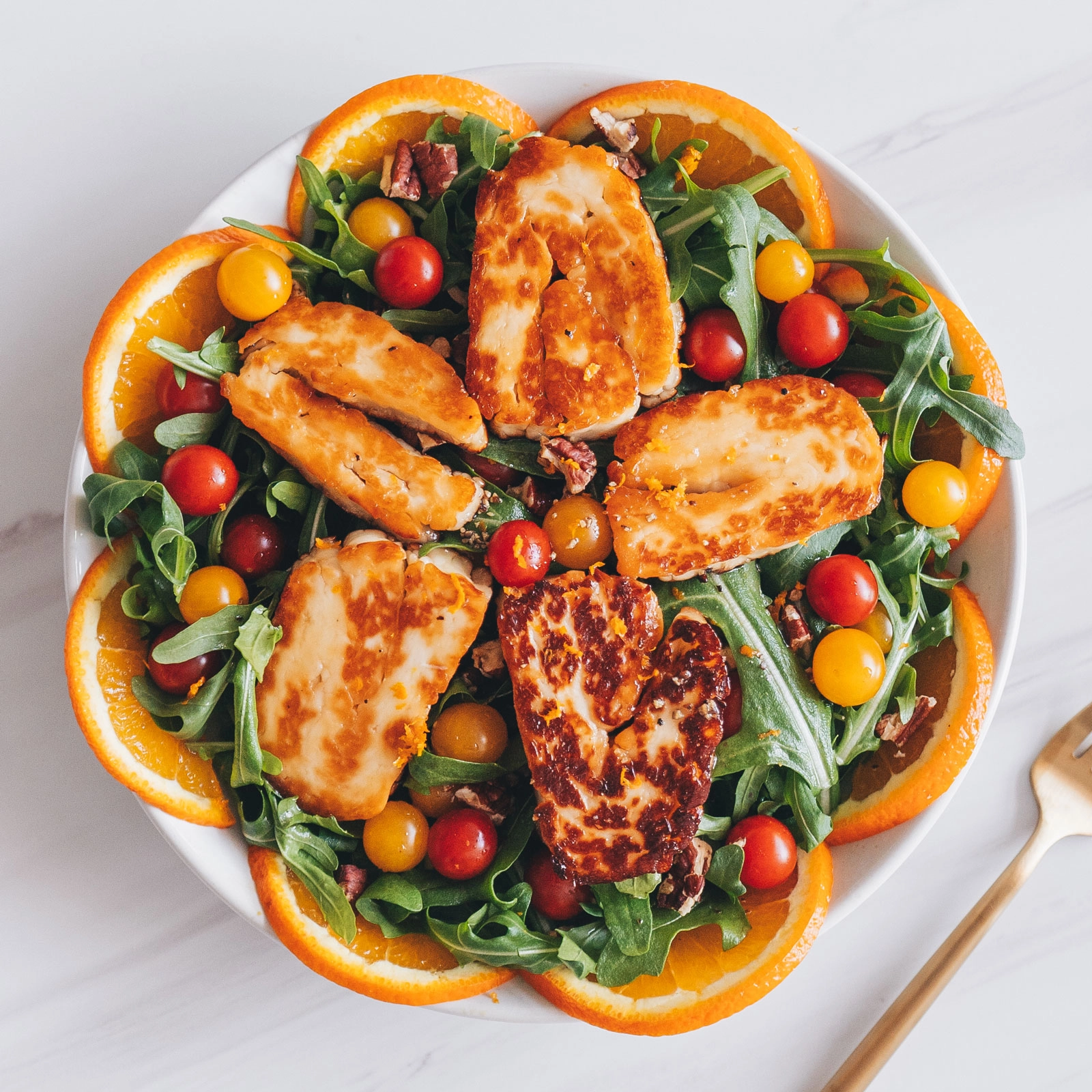 Honey-Glazed Halloumi Salad - Chloe Ting Recipes