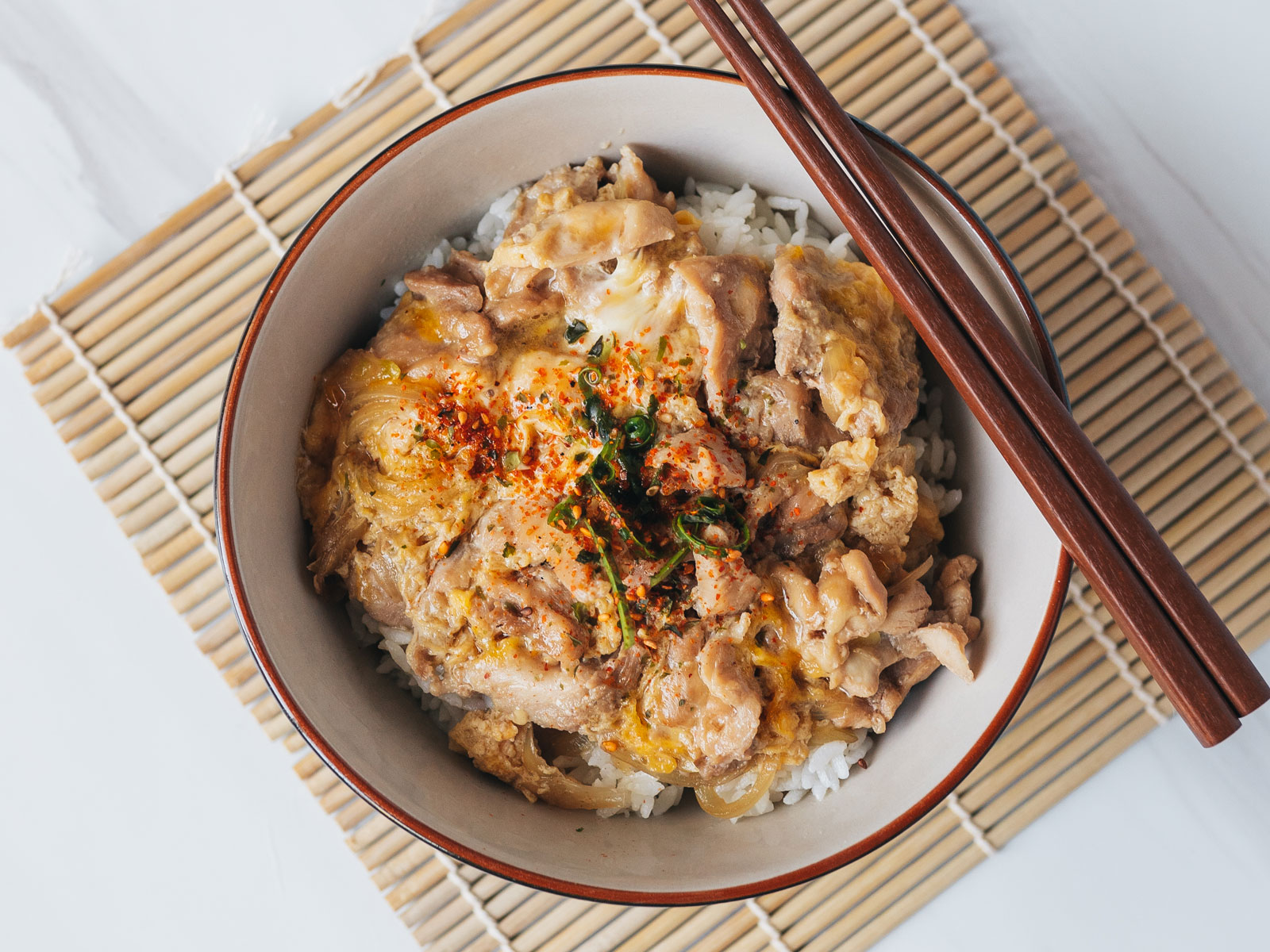 Japanese Chicken And Egg Rice Bowl (Oyakodon) Chloe Ting Recipes