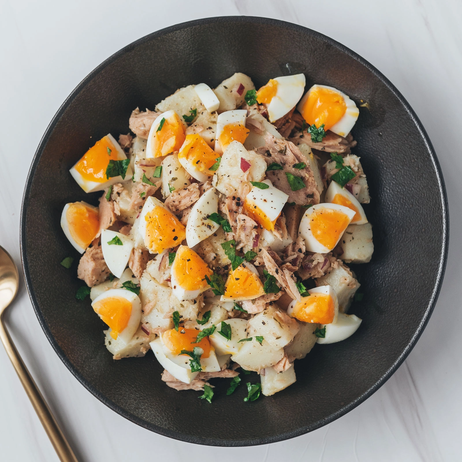 Tuna Potato Egg Salad - Chloe Ting Recipes