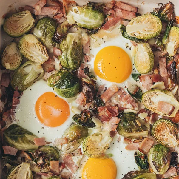 Sheet Pan Brussels Sprouts Egg Hash-image