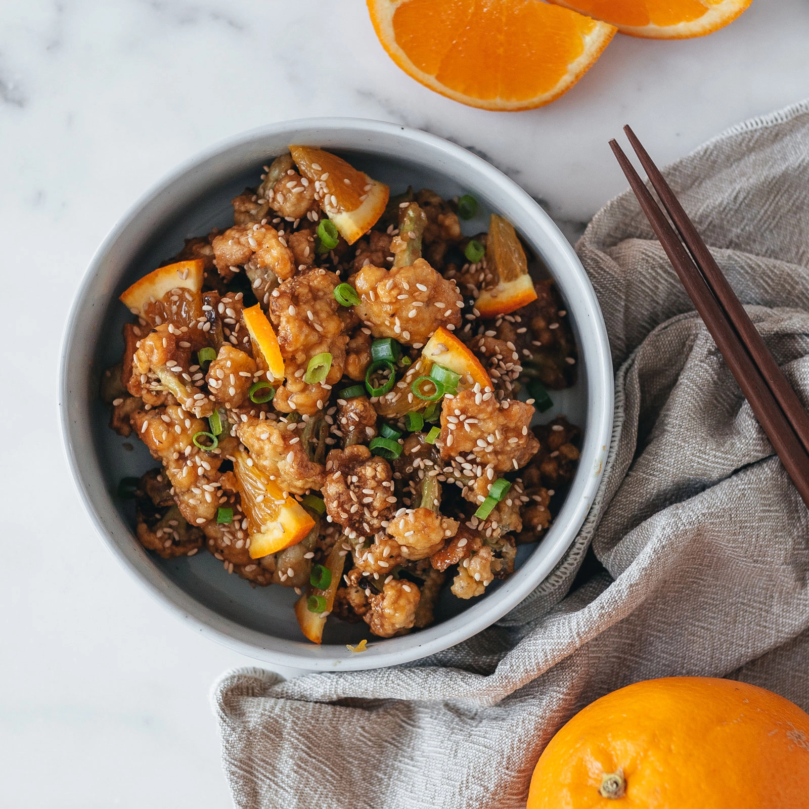 Sesame Orange Cauliflower - Chloe Ting Recipes