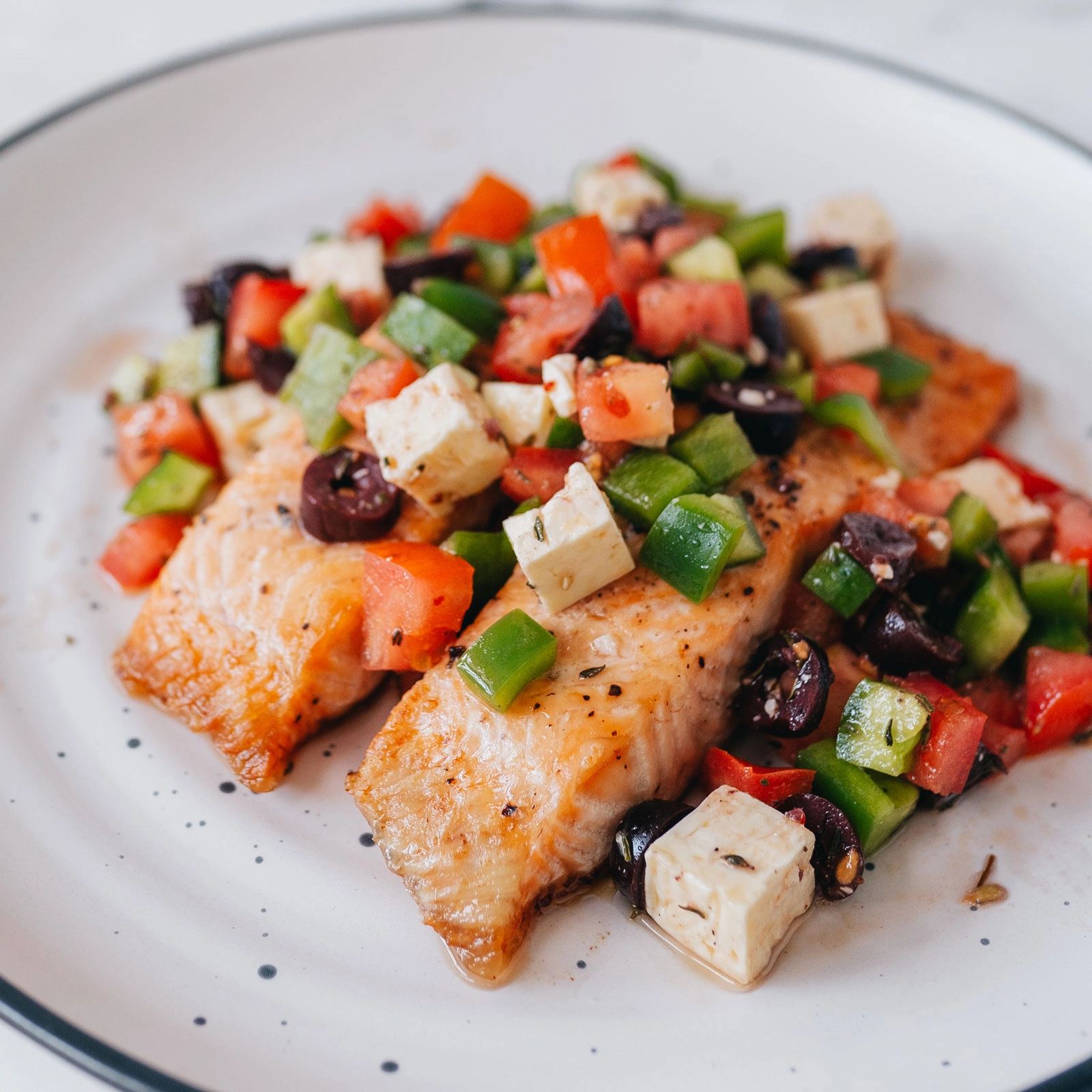 Greek Baked Salmon - Chloe Ting Recipes